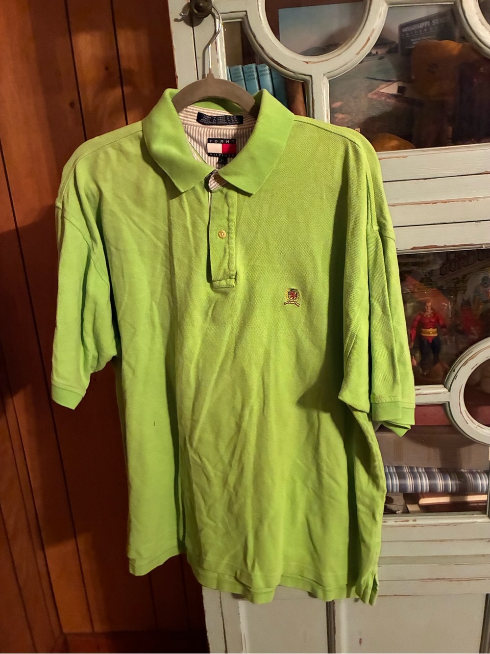 Men’s Tommy Hilfiger Lime Green Polo Shirt Size XL  B2